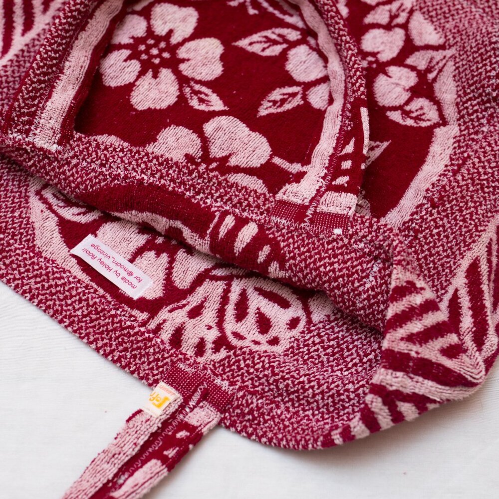 Purple Butterfly Vintage Handmade Towel Tote - Picture 8 of 10
